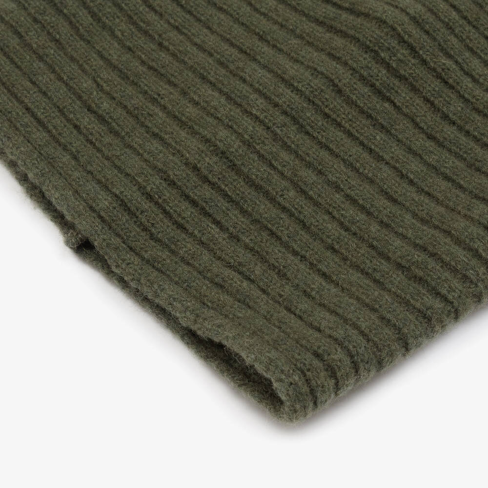 Jamiks-Green Merino Wool Knitted Snood | Childrensalon Outlet