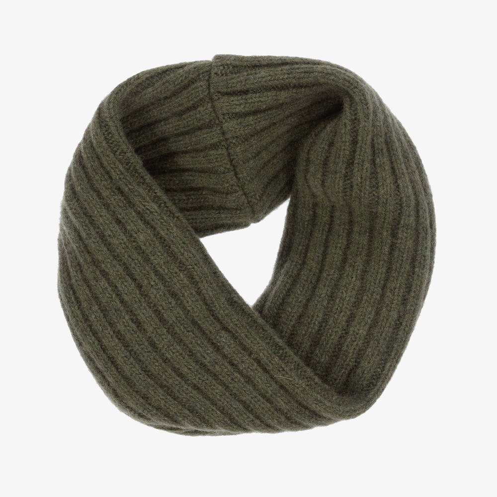 Jamiks-Green Merino Wool Knitted Snood | Childrensalon Outlet