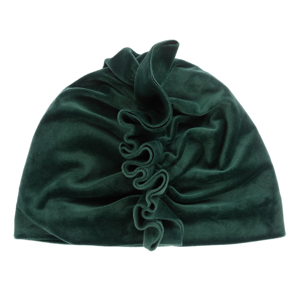 Jamiks-قبعة توربان قطيفة لون أخضر للبنات | Childrensalon Outlet