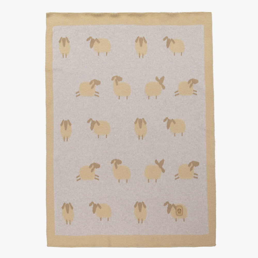 Jamiks-بطانية مزيج قطن لون رمادي وبيج (90 سم) | Childrensalon Outlet