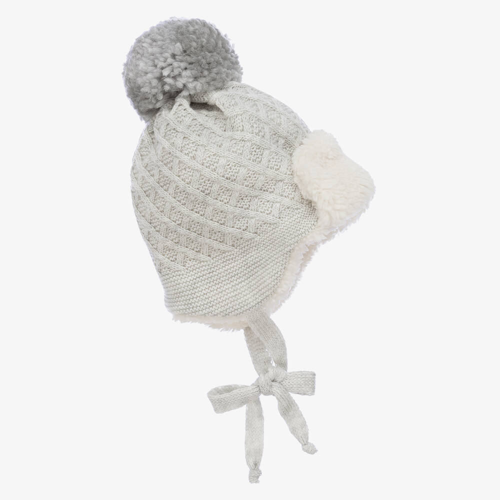 Jamiks-Серая вязаная шапка с помпоном | Childrensalon Outlet