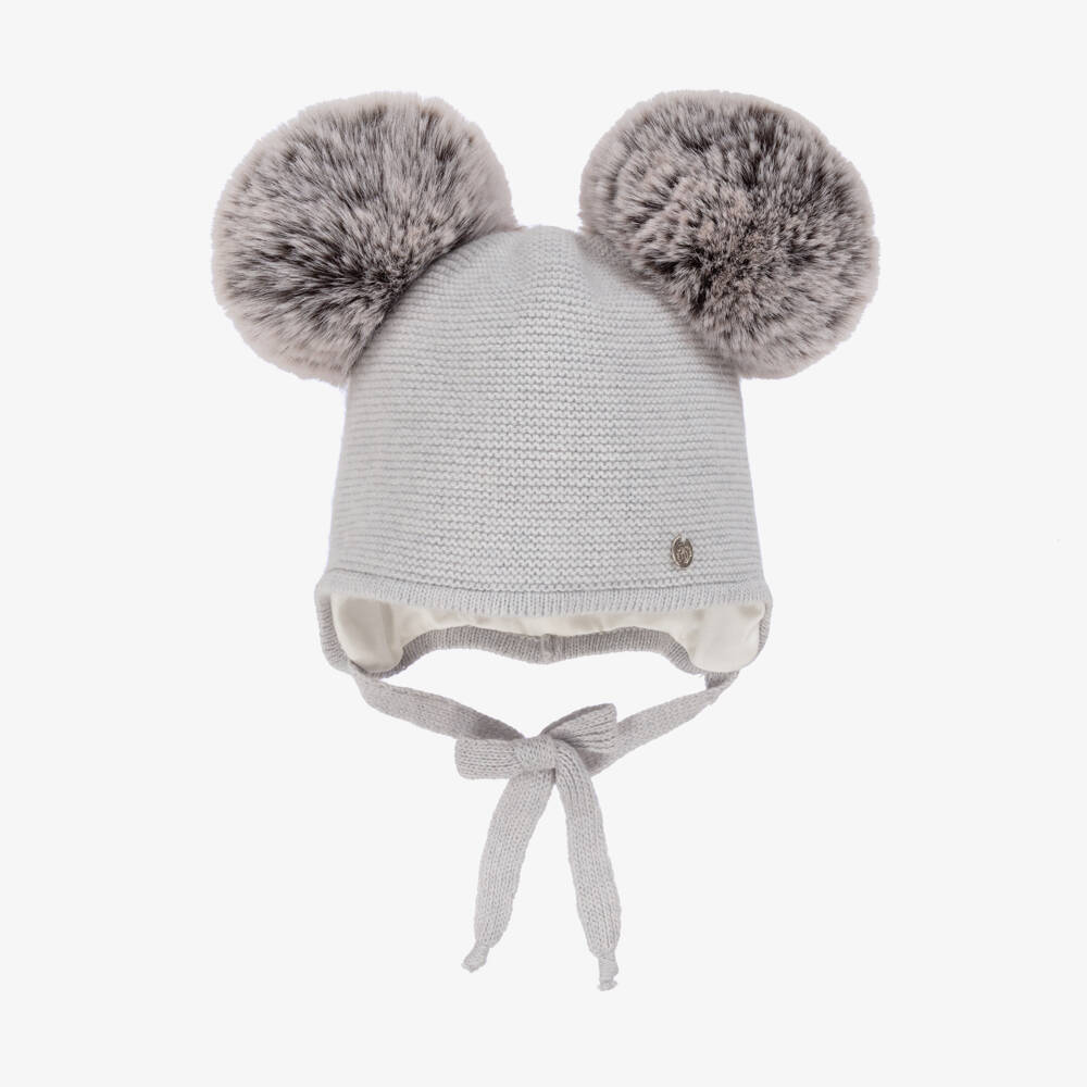 Jamiks-Серая вязаная шапка с помпоном | Childrensalon Outlet