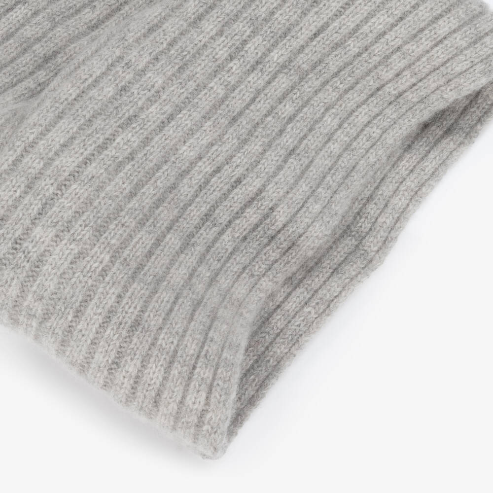 Jamiks-Grey Marl Merino Wool Knit Snood | Childrensalon Outlet