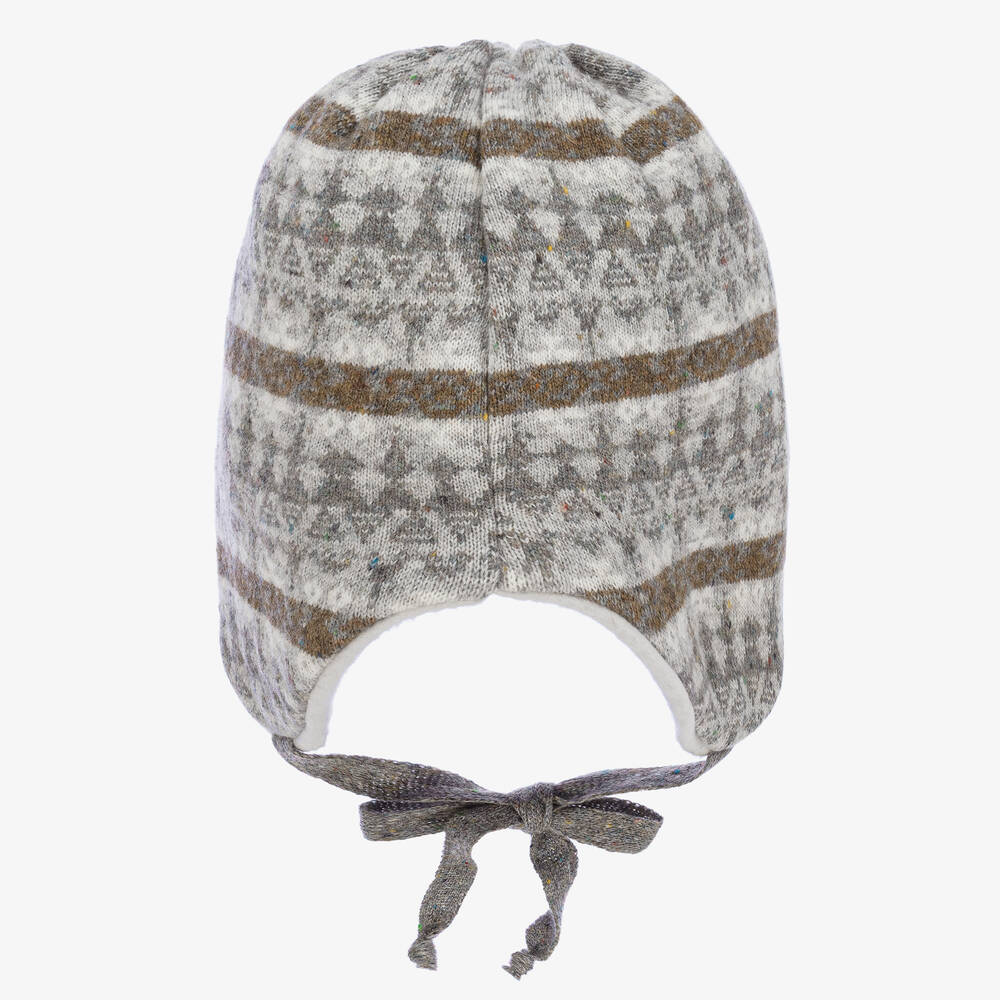 Jamiks-Серая шерстяная шапка с узором | Childrensalon Outlet