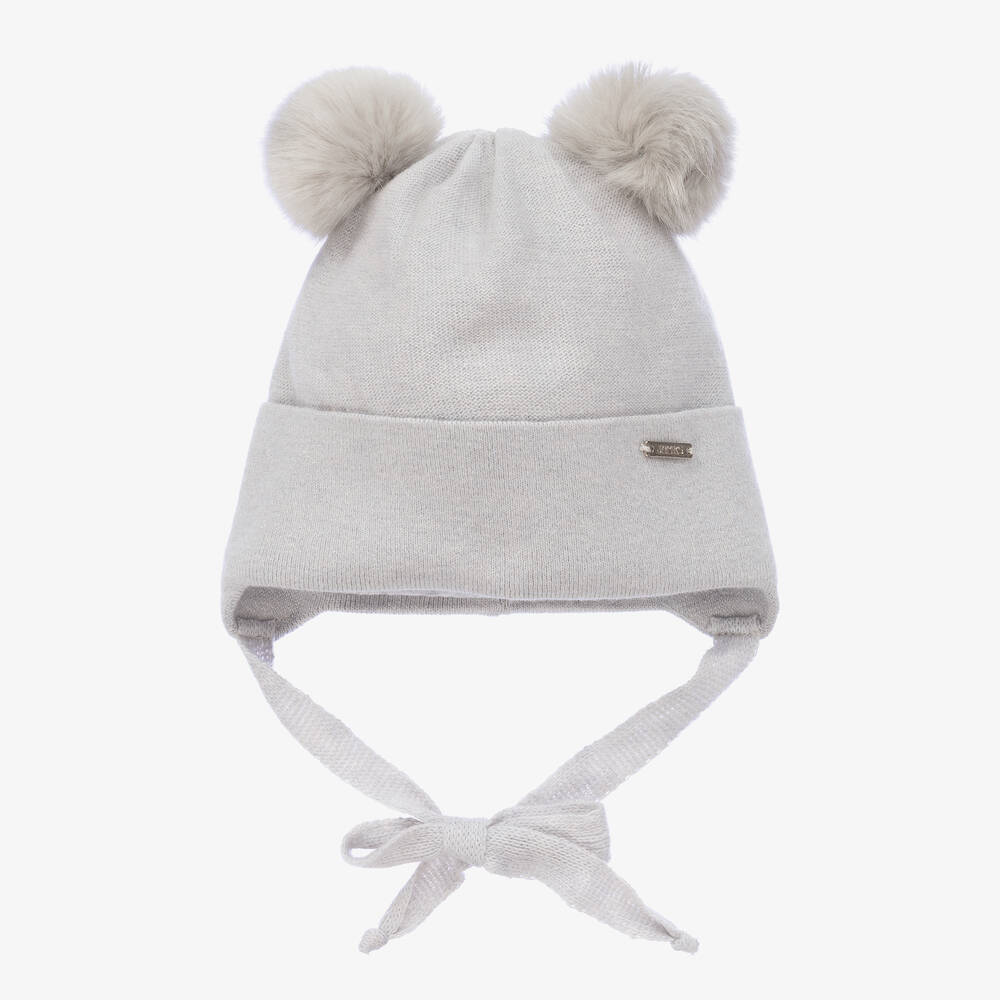 Jamiks - Grey Pom-Pom Baby Hat | Childrensalon