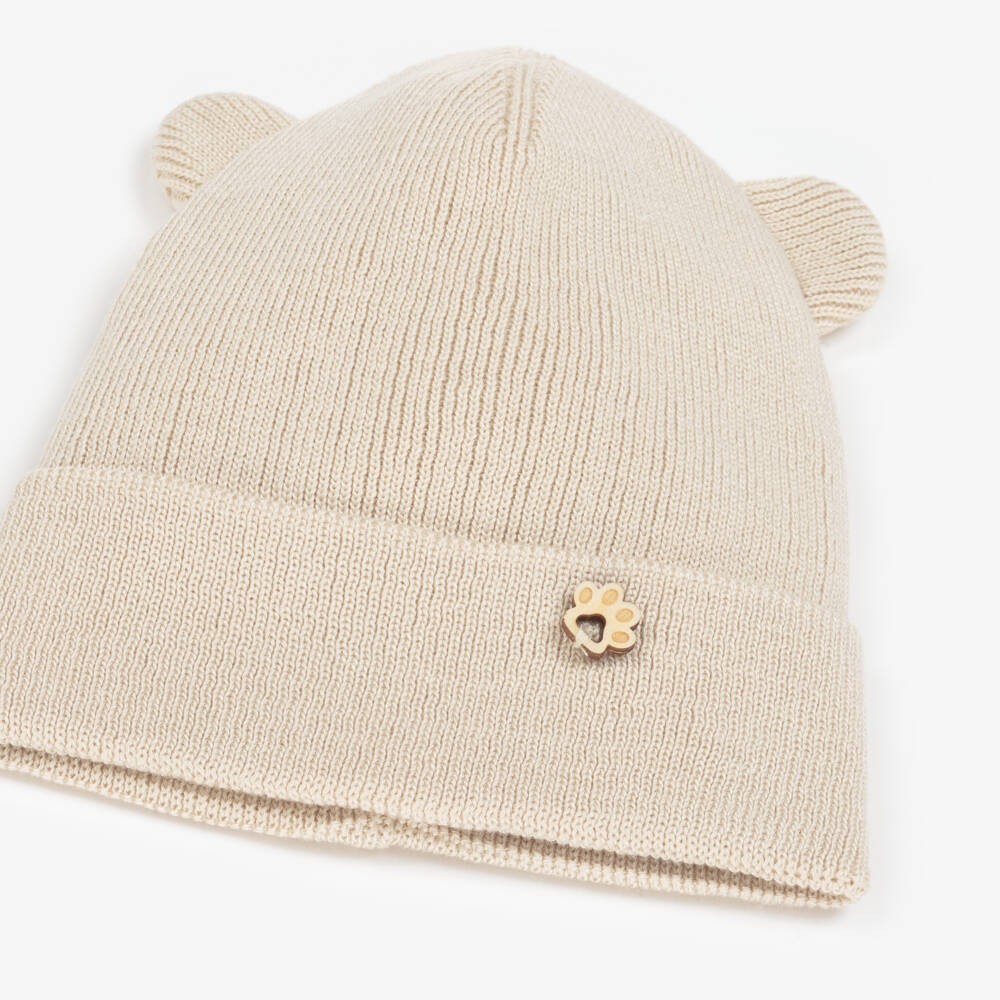 Jamiks-Infant Beige Bamboo Knit Cap | Childrensalon Outlet