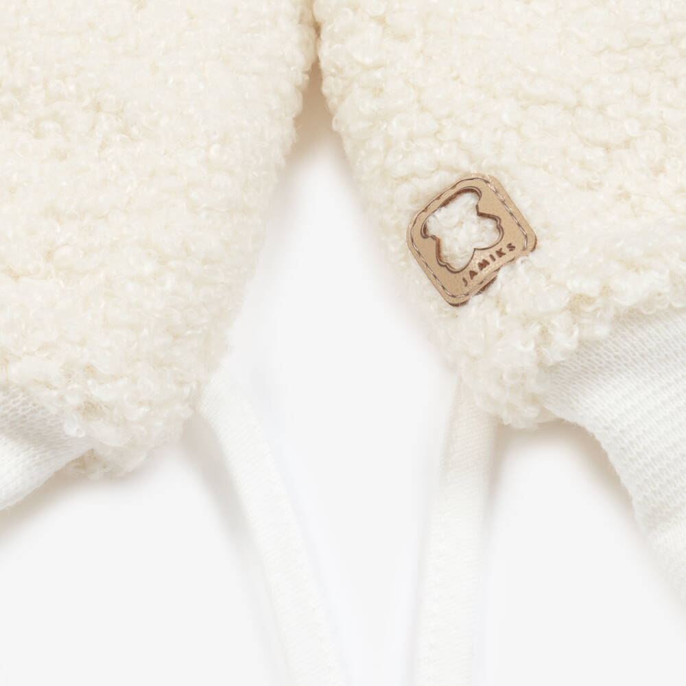 Jamiks-Ivory Bouclé Fleece Mittens | Childrensalon Outlet