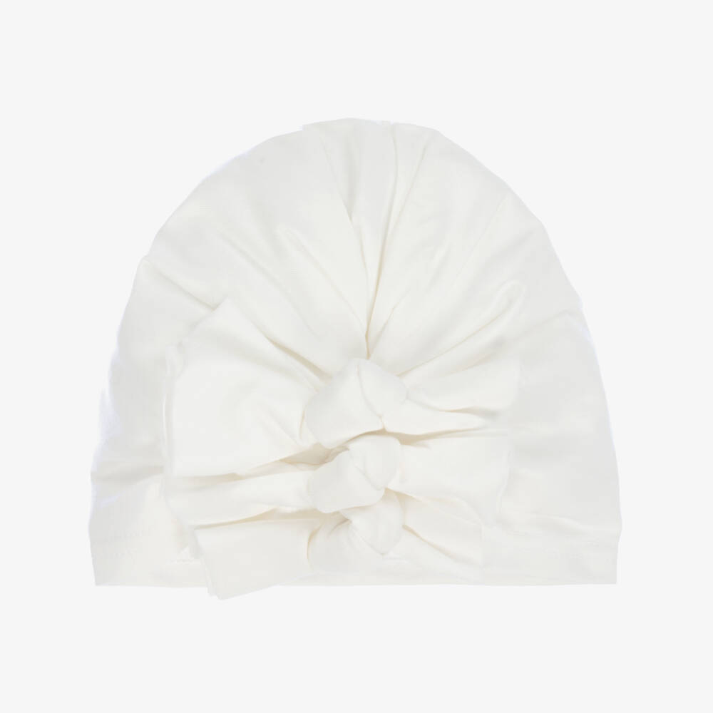 Jamiks-Ivory Cotton Jersey Turban | Childrensalon Outlet