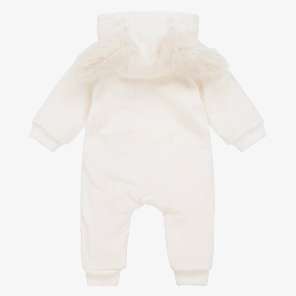 Jamiks-Кремовый комбинезон из джерси для коляски с ушками кролика | Childrensalon Outlet