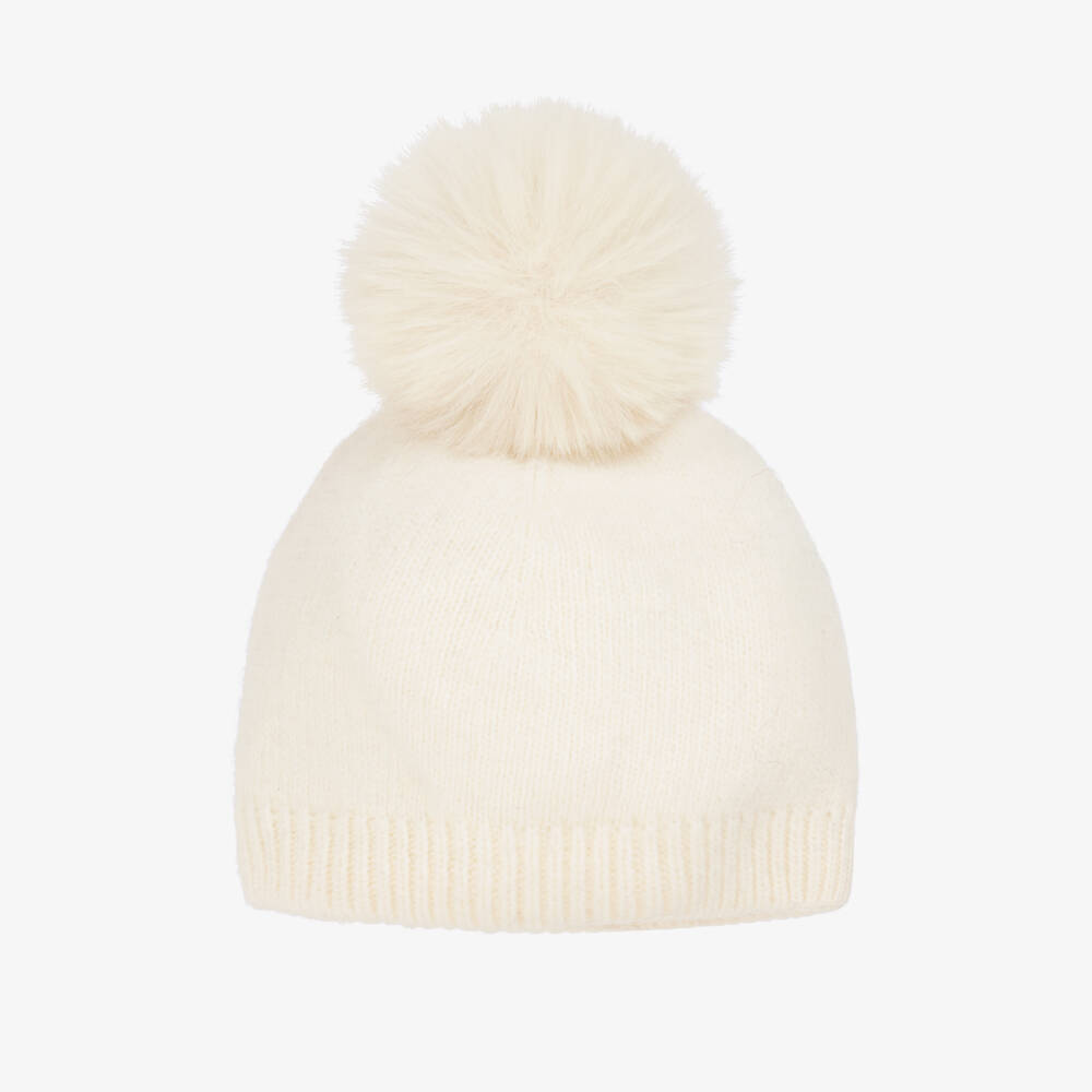 Jamiks-Кремовая шерстяная шапочка с помпоном для малышей | Childrensalon Outlet