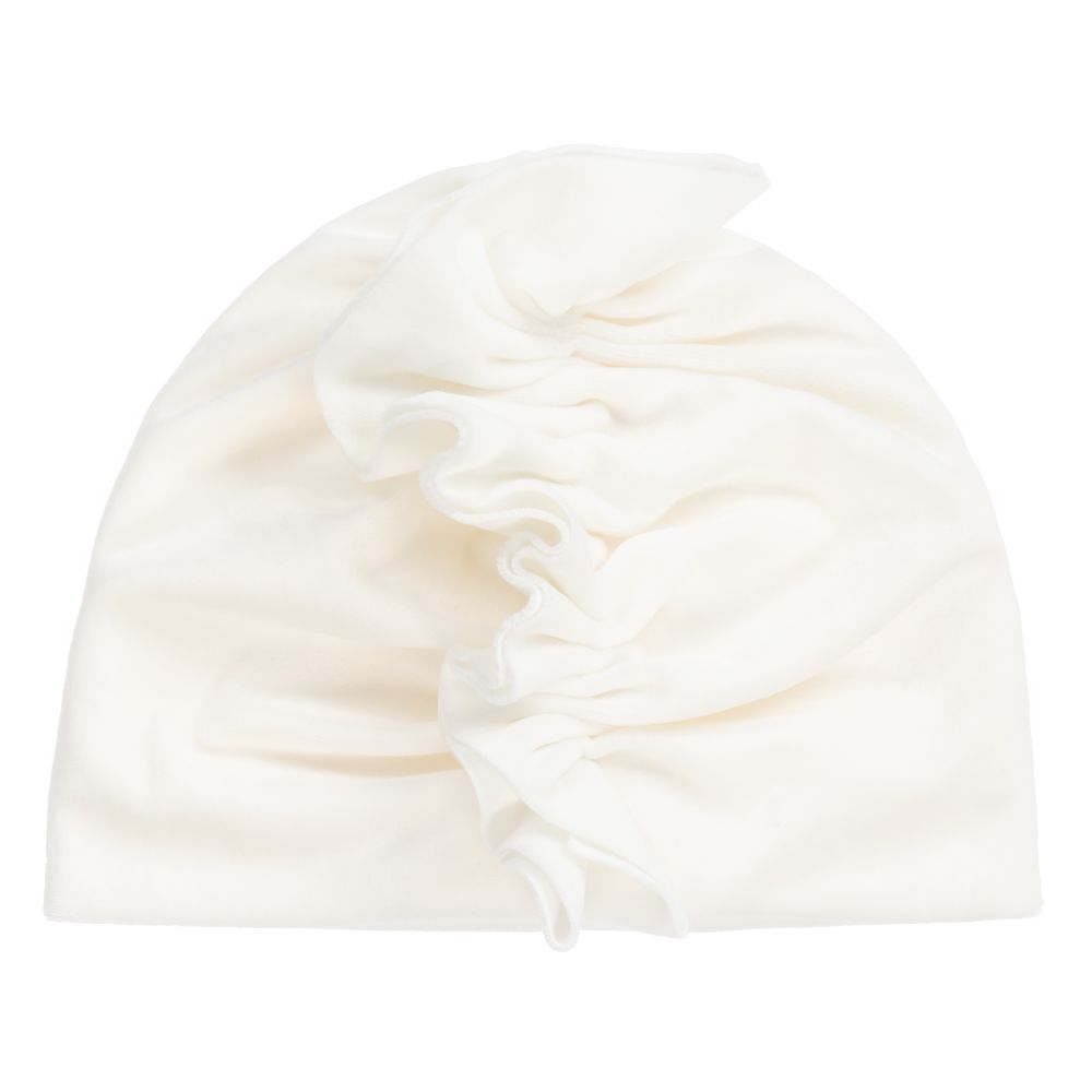 Jamiks-قبعة توربان قطيفة لون عاجي للبنات | Childrensalon Outlet