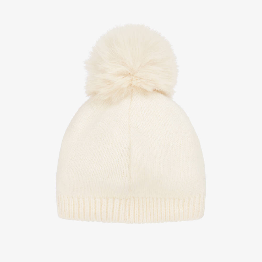 Jamiks-Кремовая шерстяная шапочка с помпоном для малышей | Childrensalon Outlet