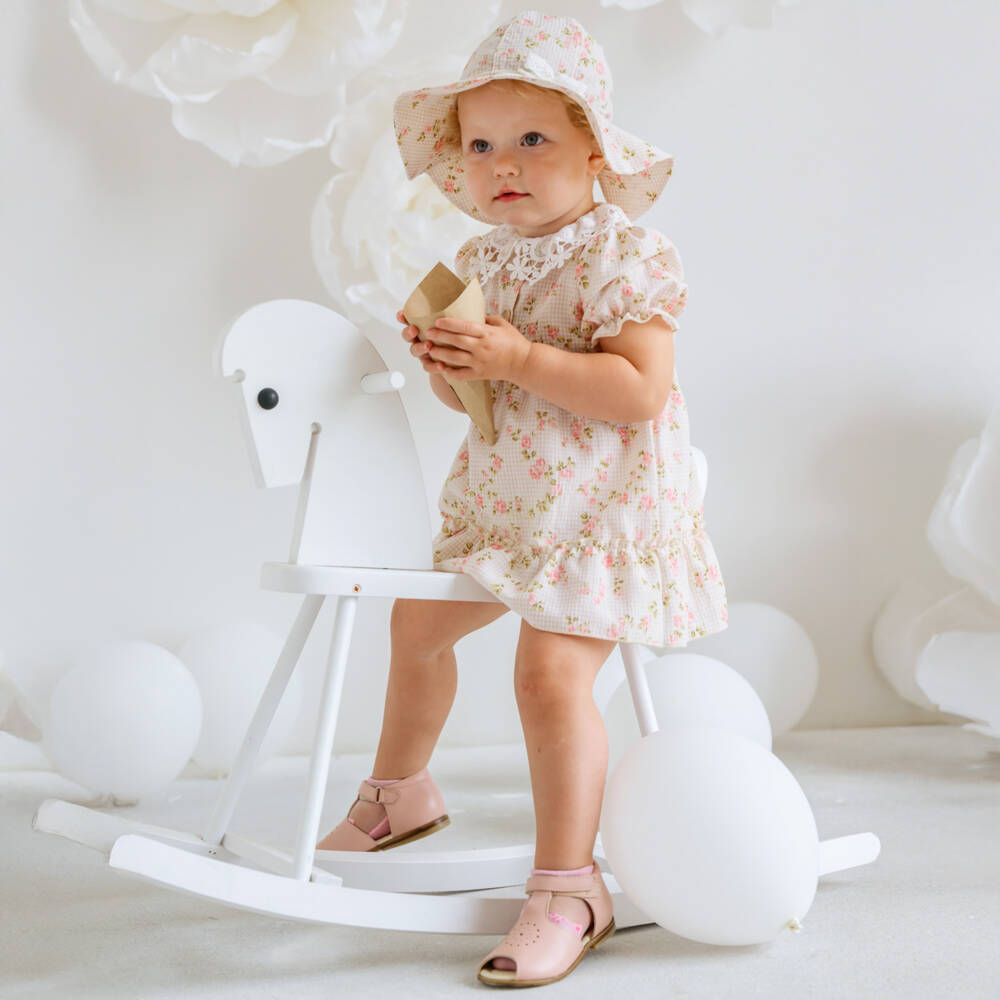 Jamiks-Платье Бежевое Цветочное Очарование для девочек | Childrensalon Outlet