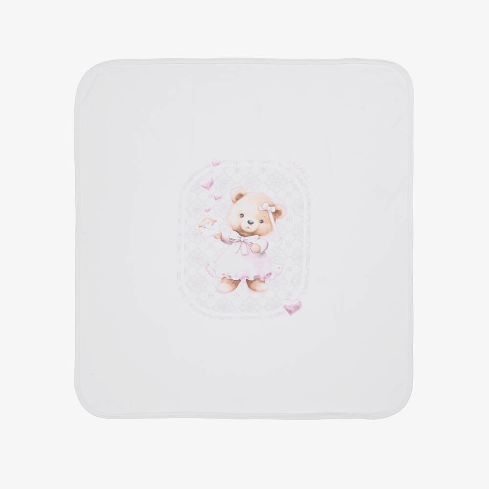Jamiks-Little Girls Cozy White Bear Blanket | Childrensalon Outlet