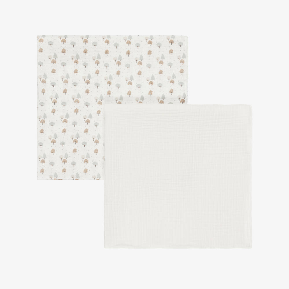 Jamiks-Organic Ivory Tree Print Muslin Duo | Childrensalon Outlet