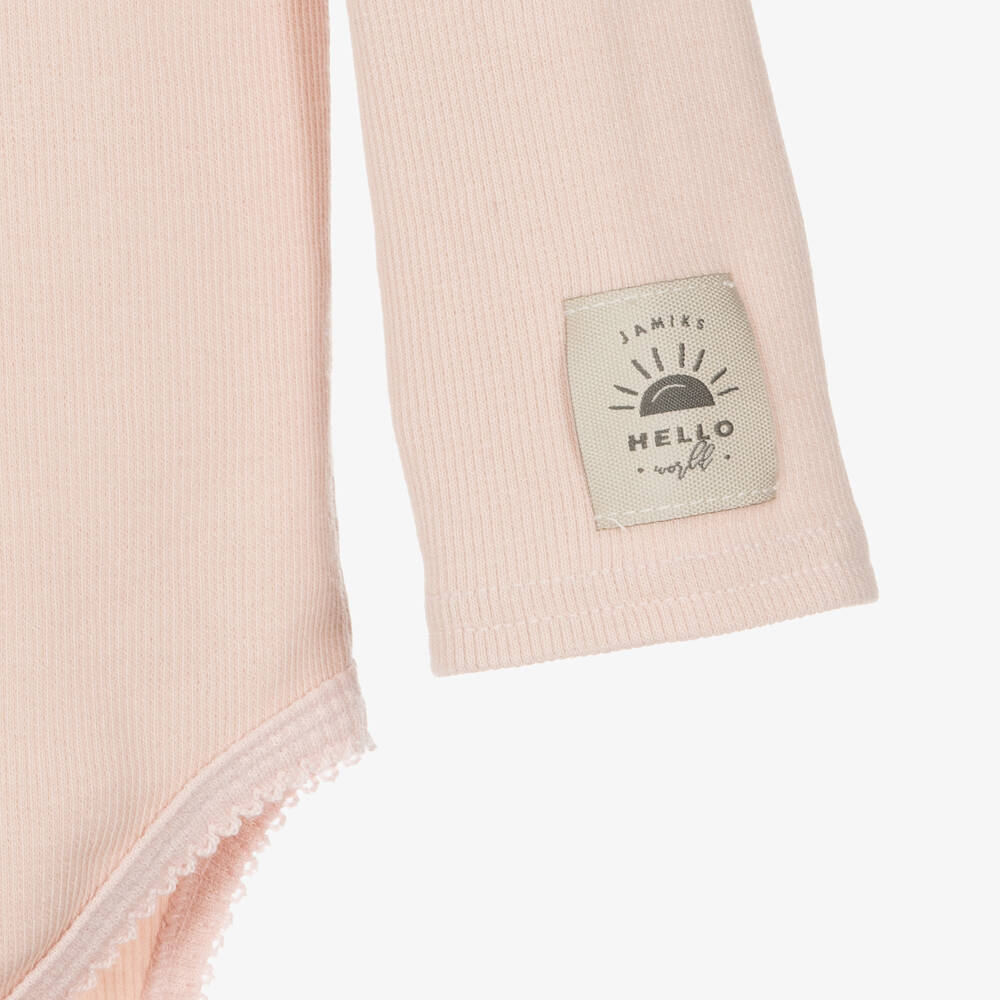 جاميكس-طقم أفرول قطن جيرسي لون زهري للمولودات | Childrensalon Outlet