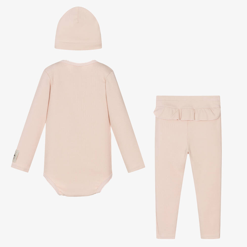 جاميكس-طقم أفرول قطن جيرسي لون زهري للمولودات | Childrensalon Outlet