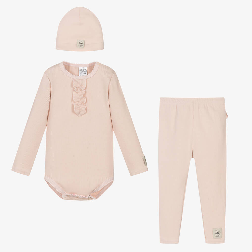 Jamiks - Pink Cotton Babysuit Set | Childrensalon