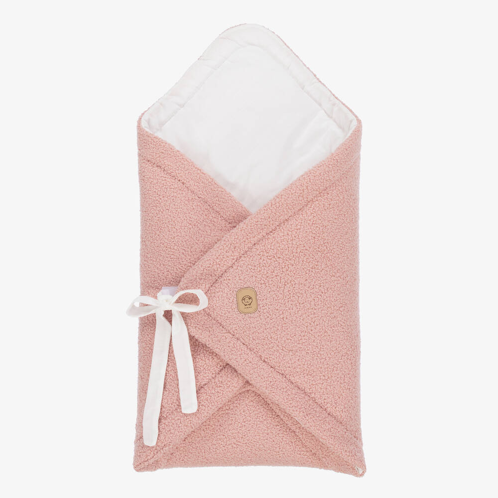 Jamiks - Pink Cotton Bouclé Fleece Nest (63cm) | Childrensalon