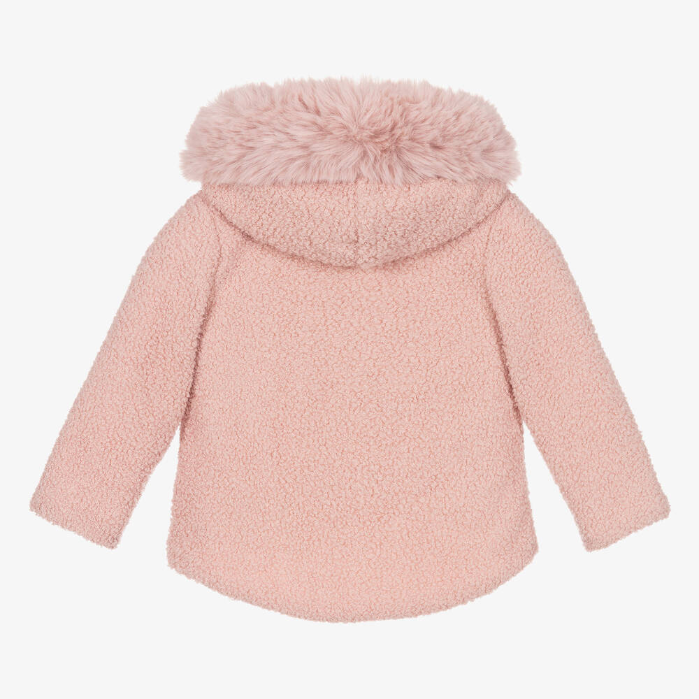 Jamiks-Розовая куртка из плюшевого флиса с искусственным мехом | Childrensalon Outlet