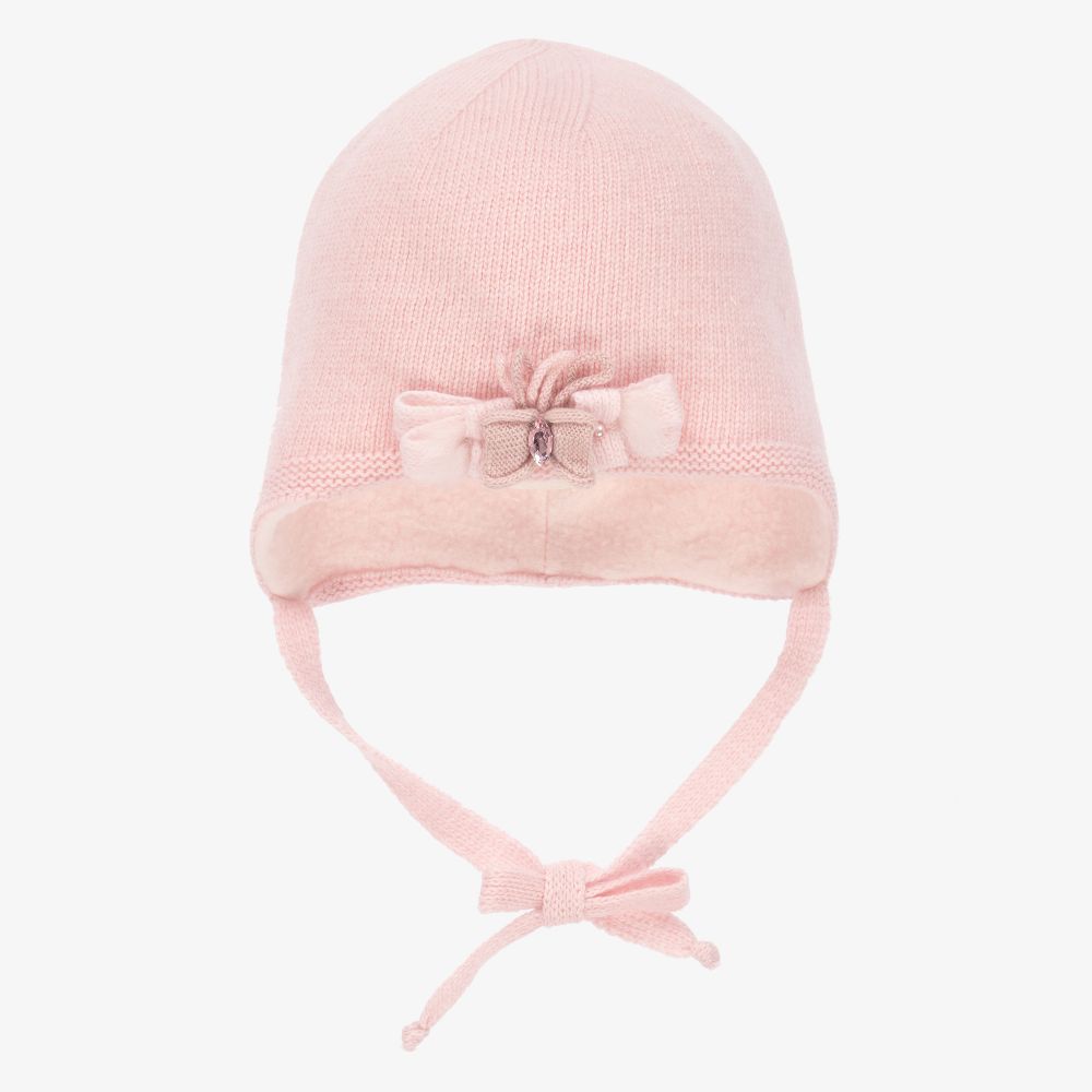 Jamiks - قبعة صوف محبوك لون زهري باهت للمولودات | Childrensalon