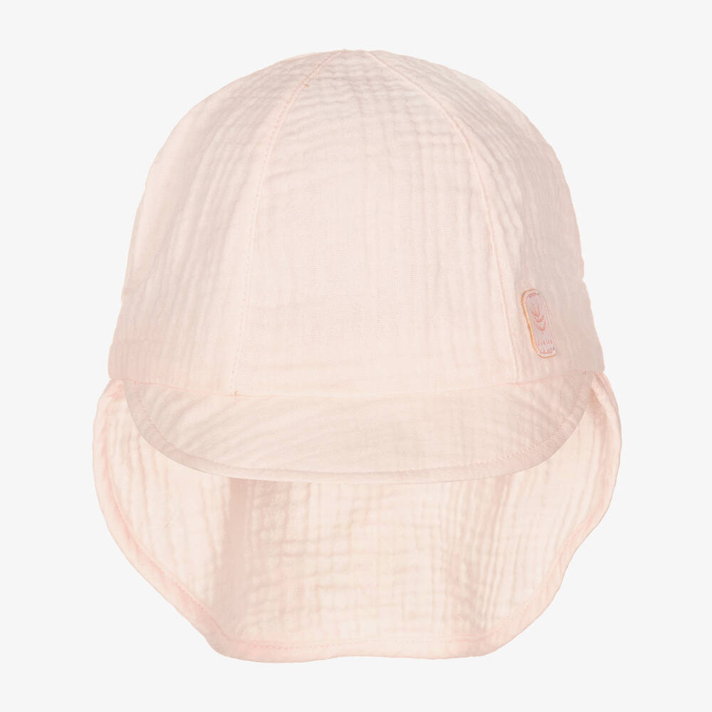 Jamiks - Pink Organic Cotton Seersucker Sun Hat | Childrensalon
