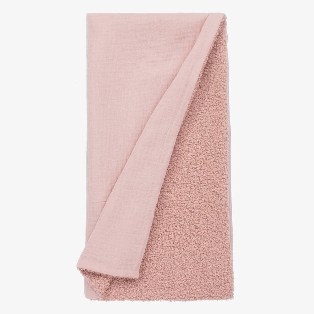 Jamiks-Pink Sherpa Fleece Baby Blanket (85cm) | Childrensalon Outlet