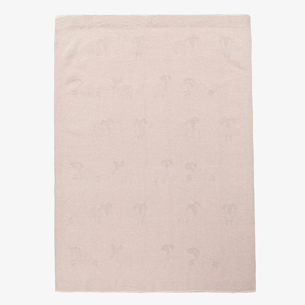 Jamiks-Pink & White Cotton Sheep Blanket (90cm) | Childrensalon Outlet