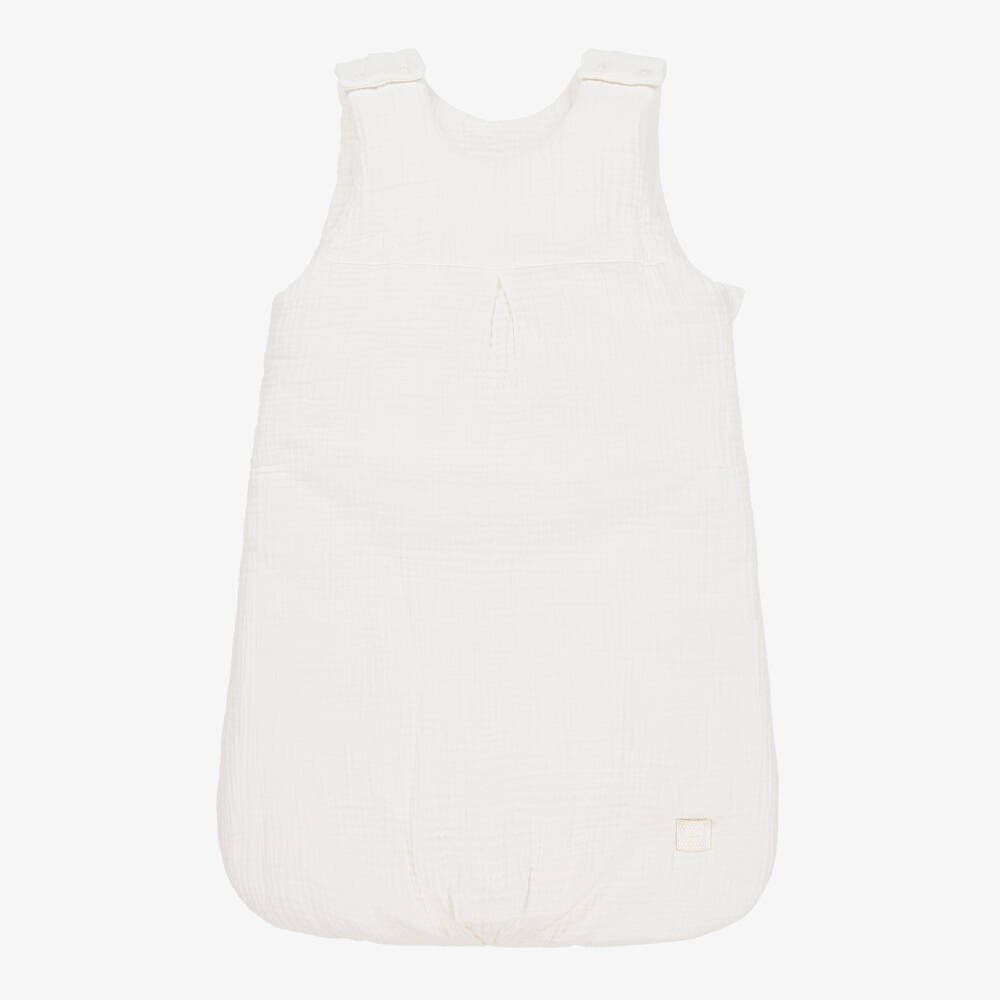 Jamiks - White Cotton Baby Sleeping Bag (67cm) | Childrensalon