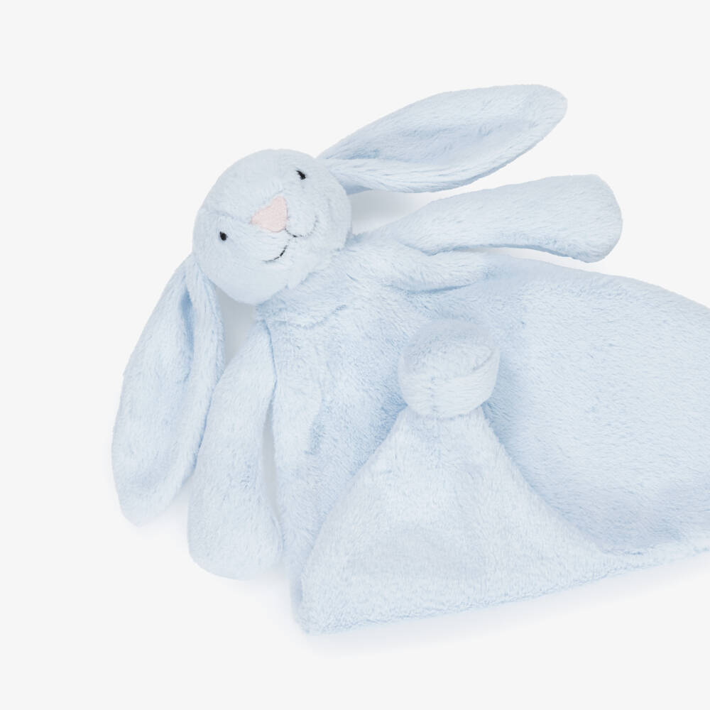 Jellycat-Bashful Blue Bunny Faux Fur Comforter (27cm) | Childrensalon Outlet