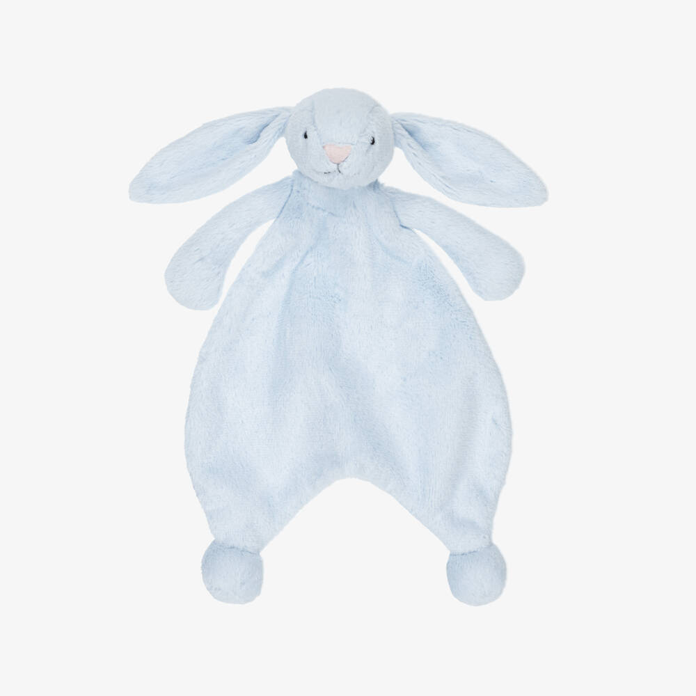 Jellycat-Bashful Blue Bunny Faux Fur Comforter (27cm) | Childrensalon Outlet