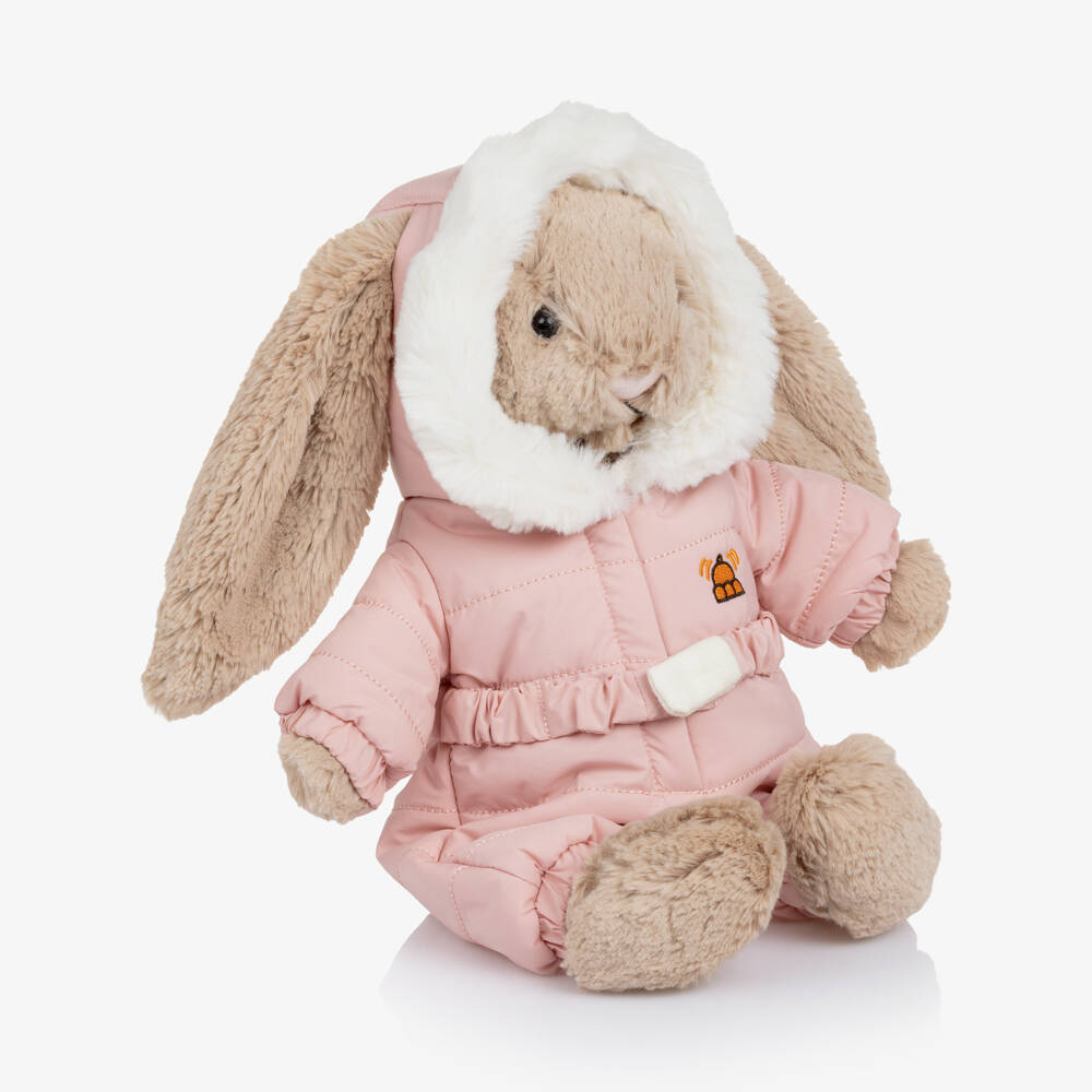 Jellycat-Bashful Bunny Soft Toy in Pink Snowsuit (31cm) | Childrensalon Outlet