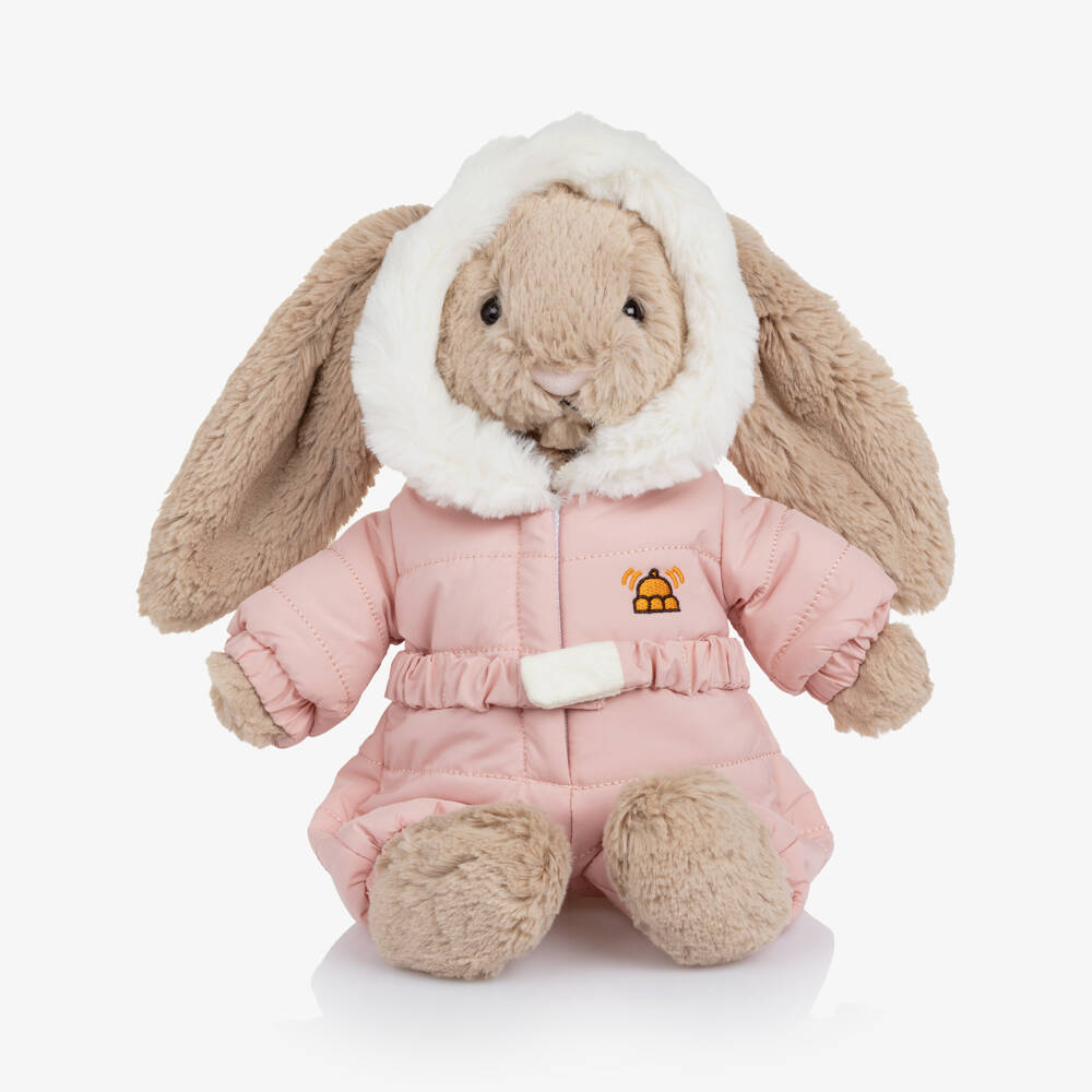 Jellycat-Bashful Bunny Soft Toy in Pink Snowsuit (31cm) | Childrensalon Outlet