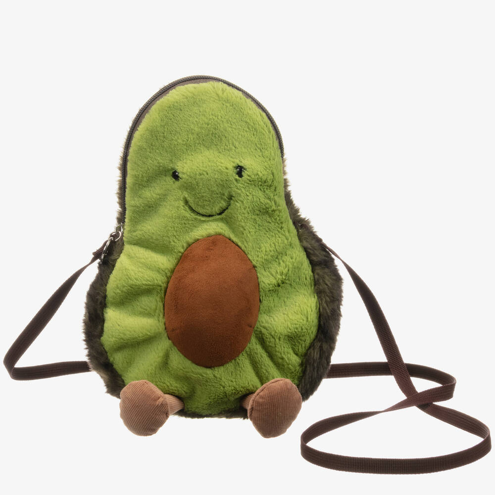 Jellycat - حقيبة Avocado فرو إصطناعي لون أخضر (25سم) | Childrensalon
