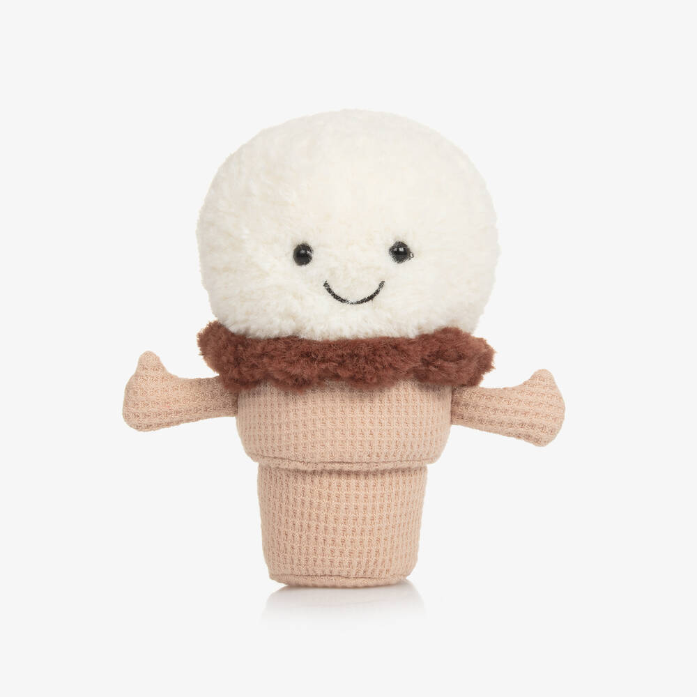 Jellycat-Ivory & Beige Ice Cream Soft Toy (14cm) | Childrensalon Outlet