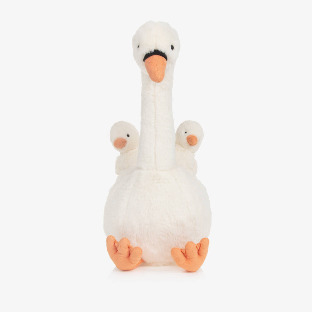 Jellycat-Ivory Featherful Swan Soft Toy (39 cm) | Childrensalon Outlet