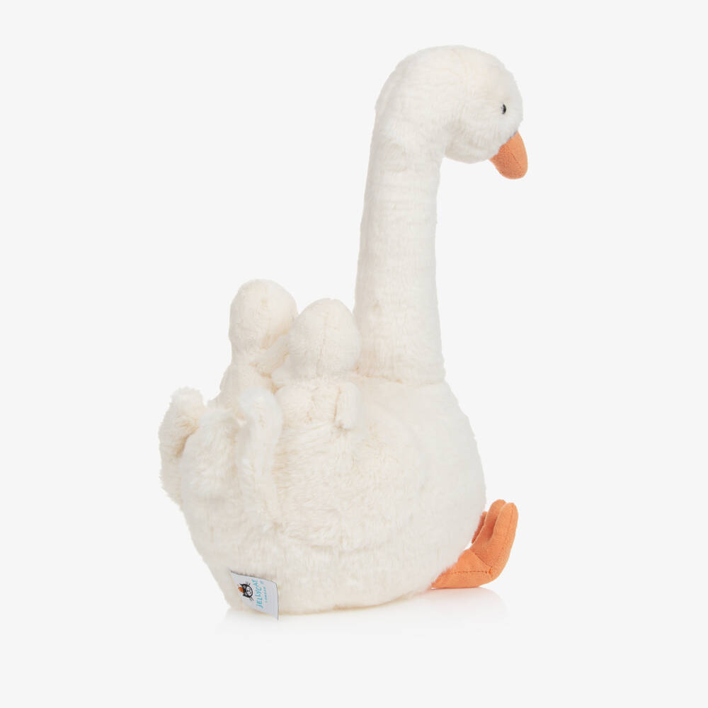 Jellycat-Ivory Featherful Swan Soft Toy (39 cm) | Childrensalon Outlet
