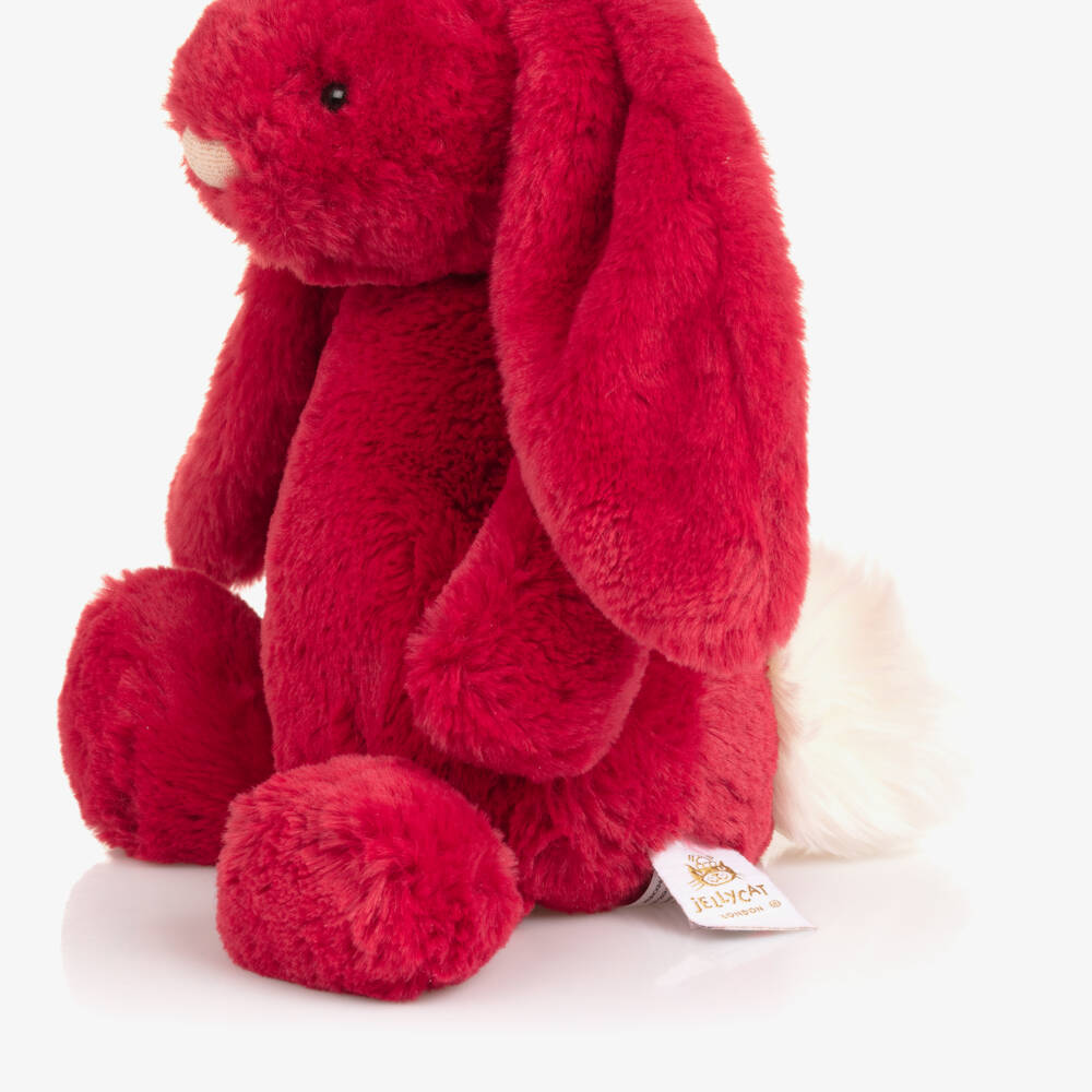Jellycat-Scarlet Red Bashful Luxe Bunny Soft Toy (31cm) | Childrensalon Outlet
