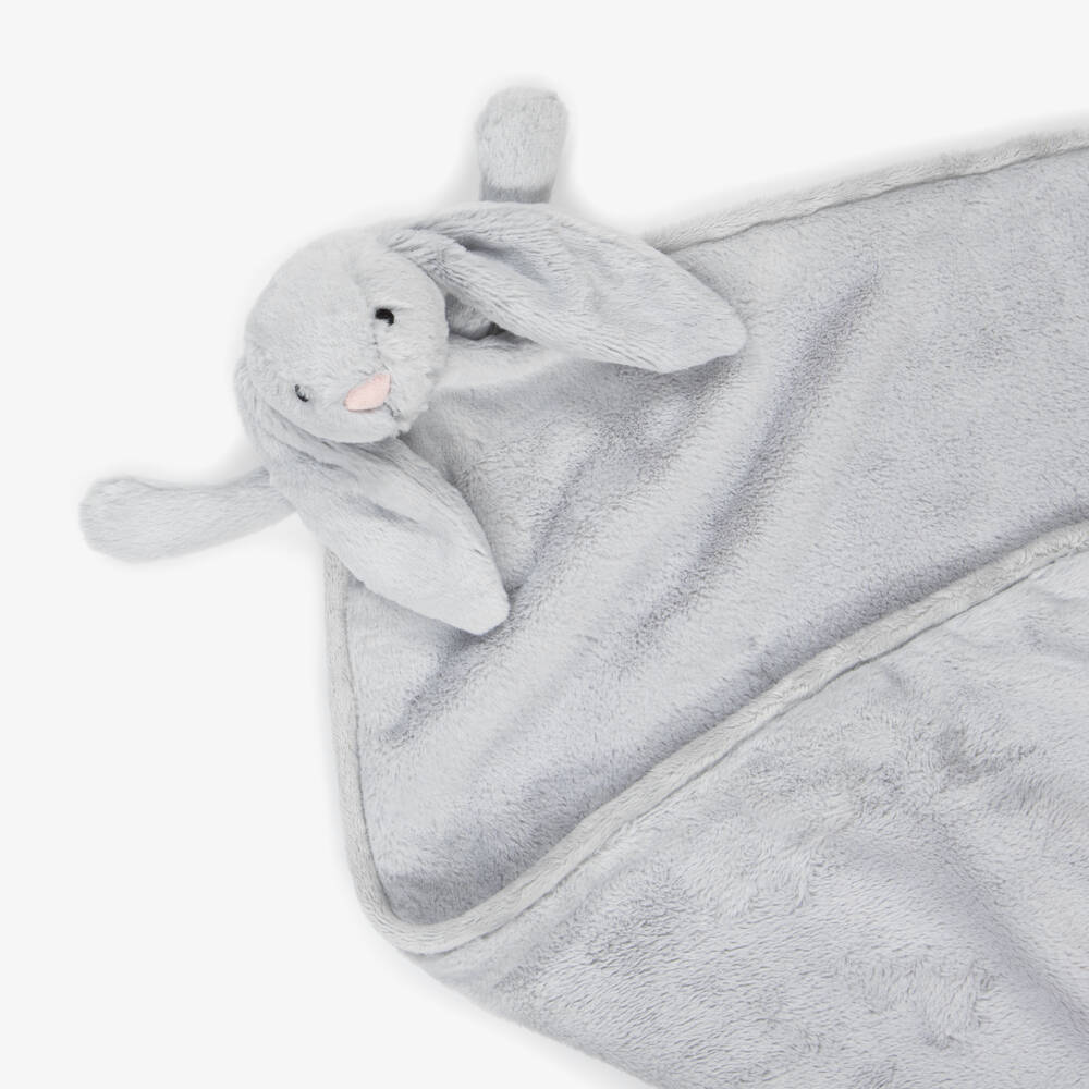 Jellycat-Silver Bashful Bunny Plush Blanket (74cm) | Childrensalon Outlet