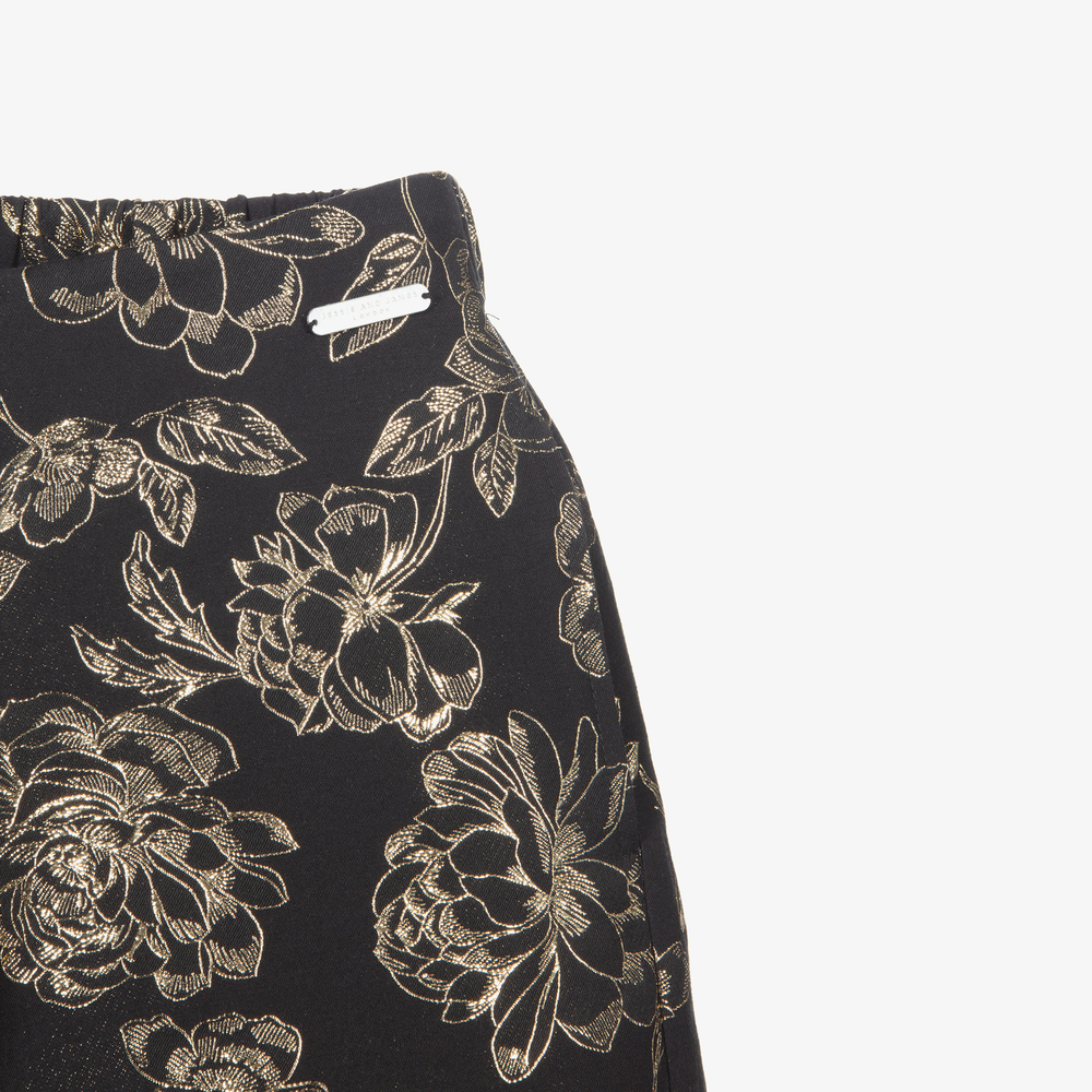 Jessie and James London-Black & Gold Flared Trousers | Childrensalon Outlet
