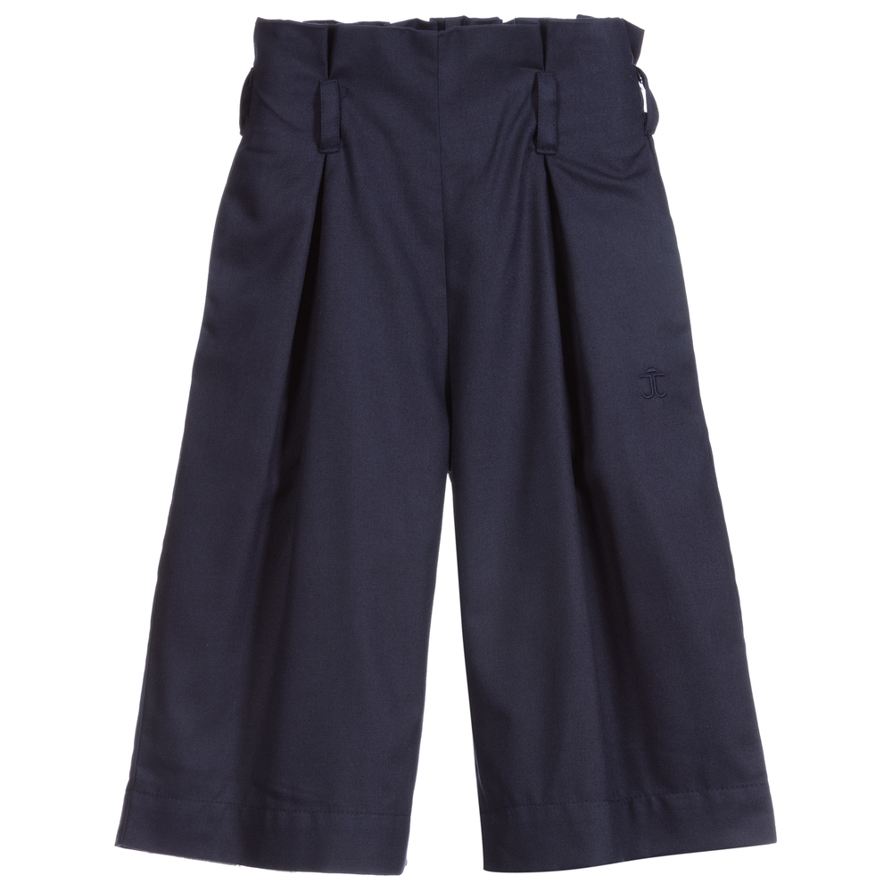 Jessie and James London-Blue Floral Belted Culottes | Childrensalon Outlet