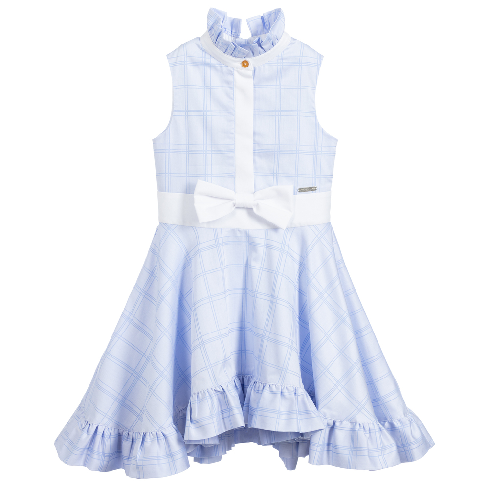 Jessie and James London - Blue & White Check Dress | Childrensalon