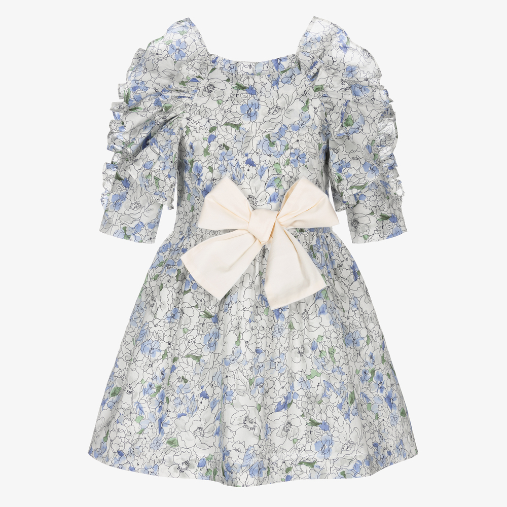 Jessie and James London - Blue & White Floral Dress | Childrensalon