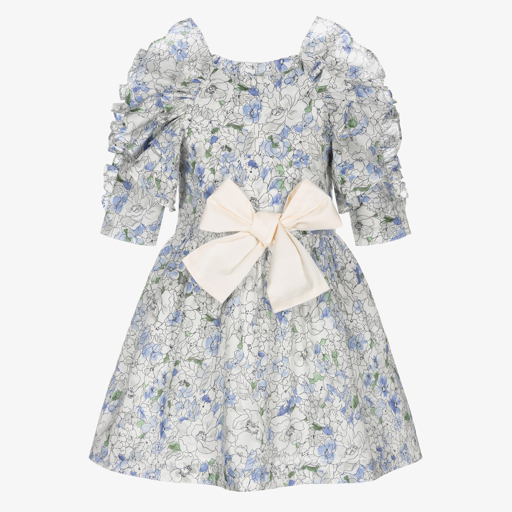 Jessie and James London-Blue & White Floral Dress | Childrensalon Outlet