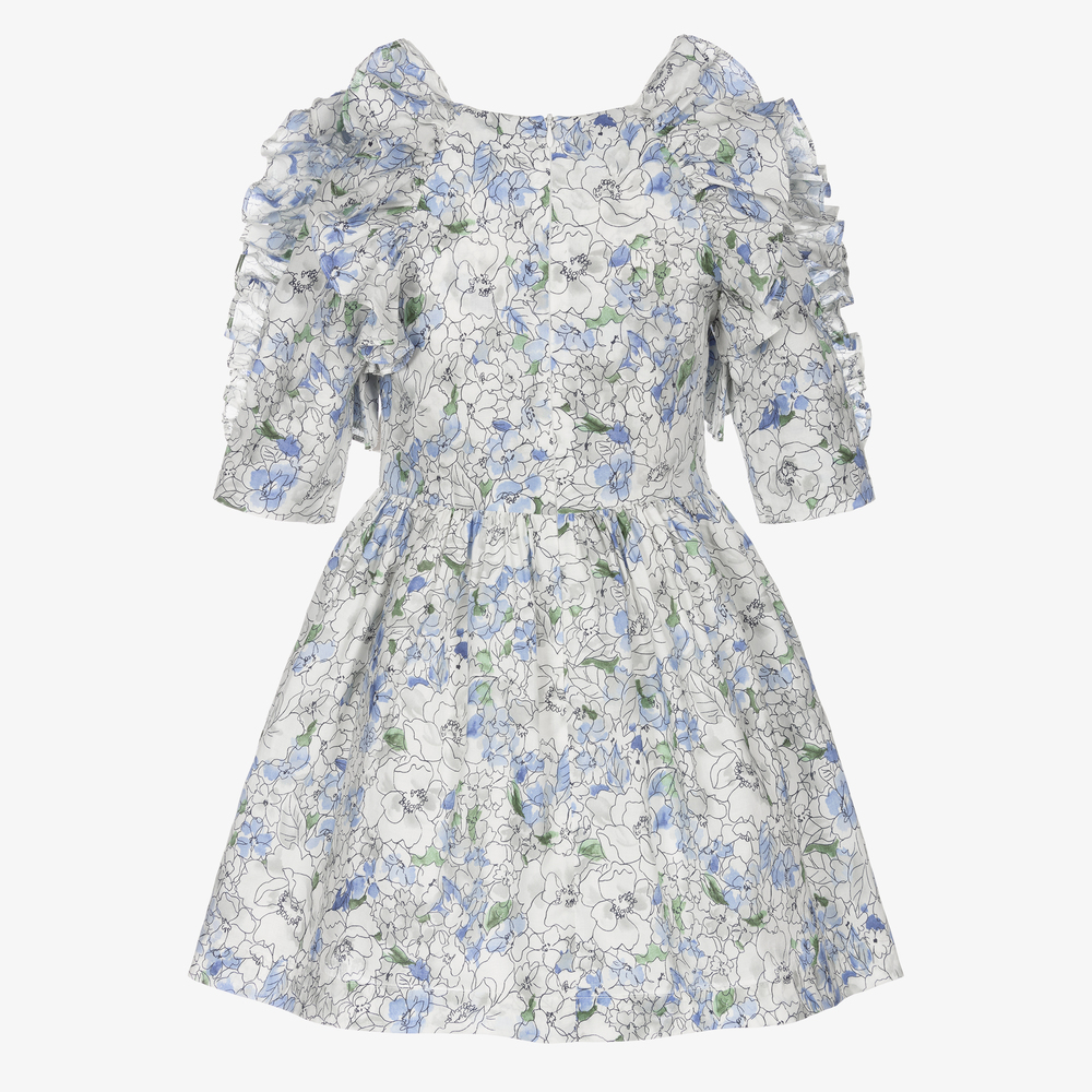 Jessie and James London-Сине-белое платье в цветочек | Childrensalon Outlet