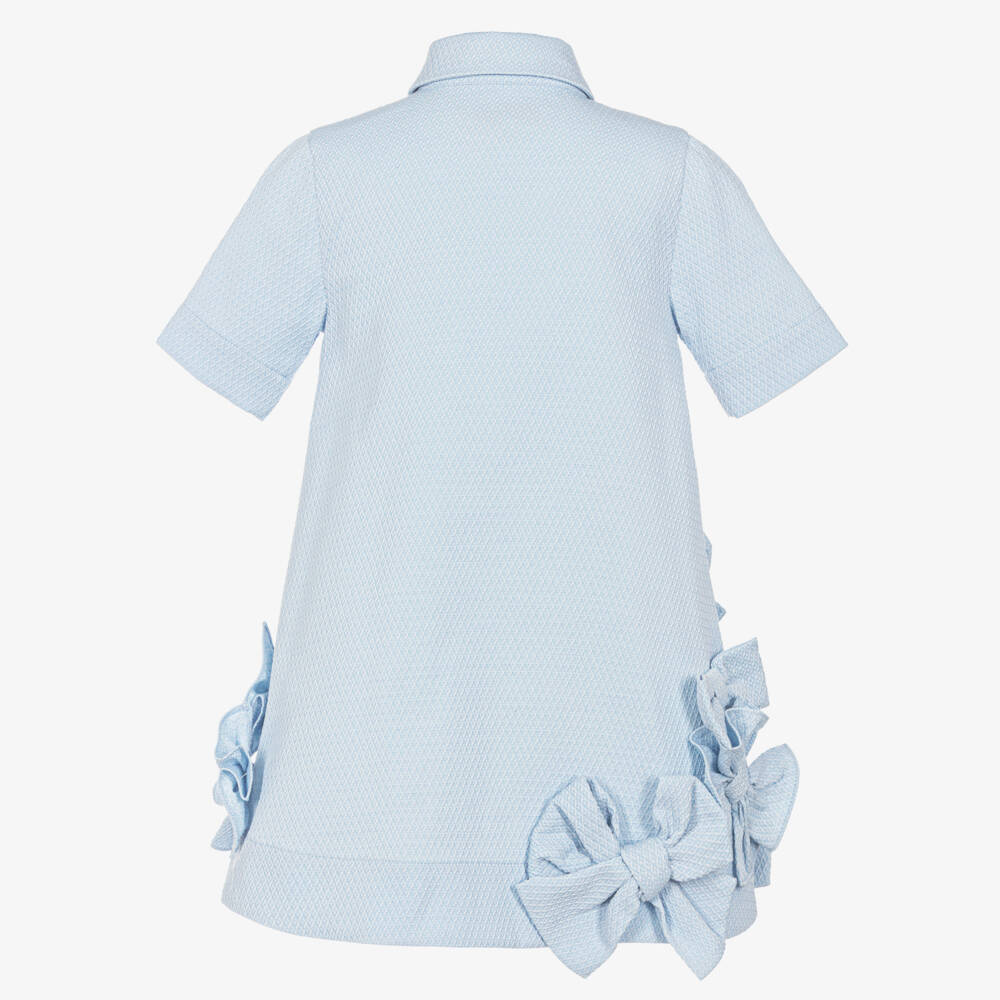 Jessie and James London-Girls A-Line Dress with Blue Bows | Childrensalon Outlet