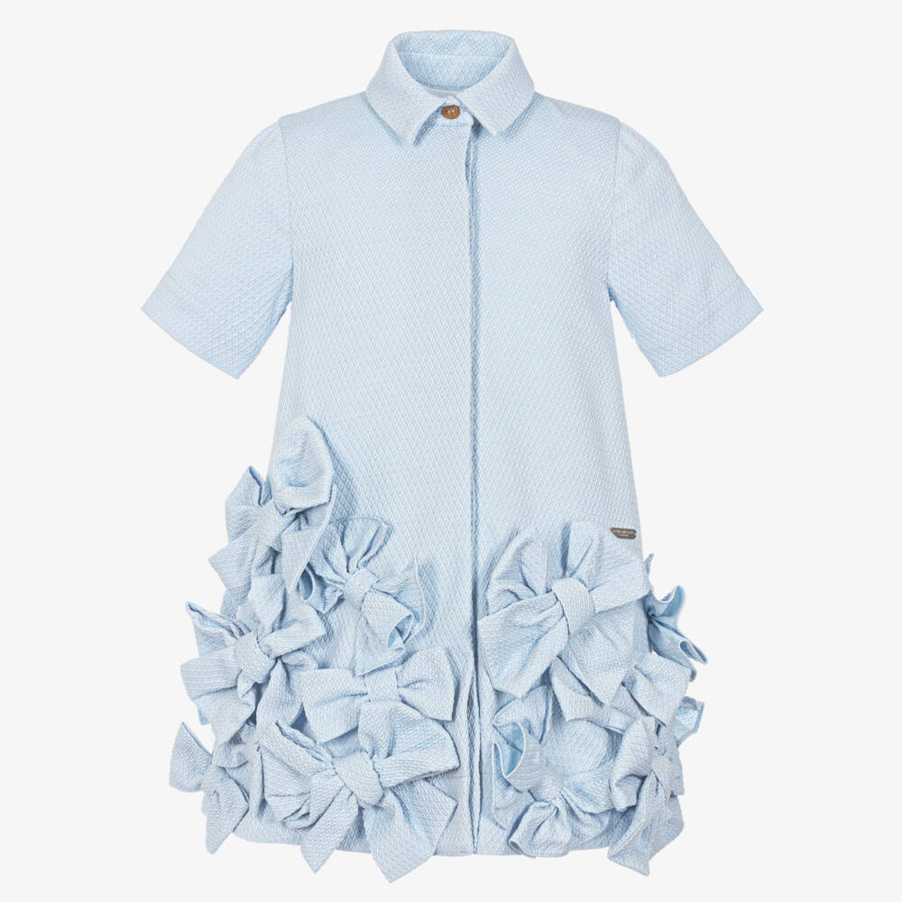 Jessie and James London-Платье трапеция с синими бантами для девочек | Childrensalon Outlet