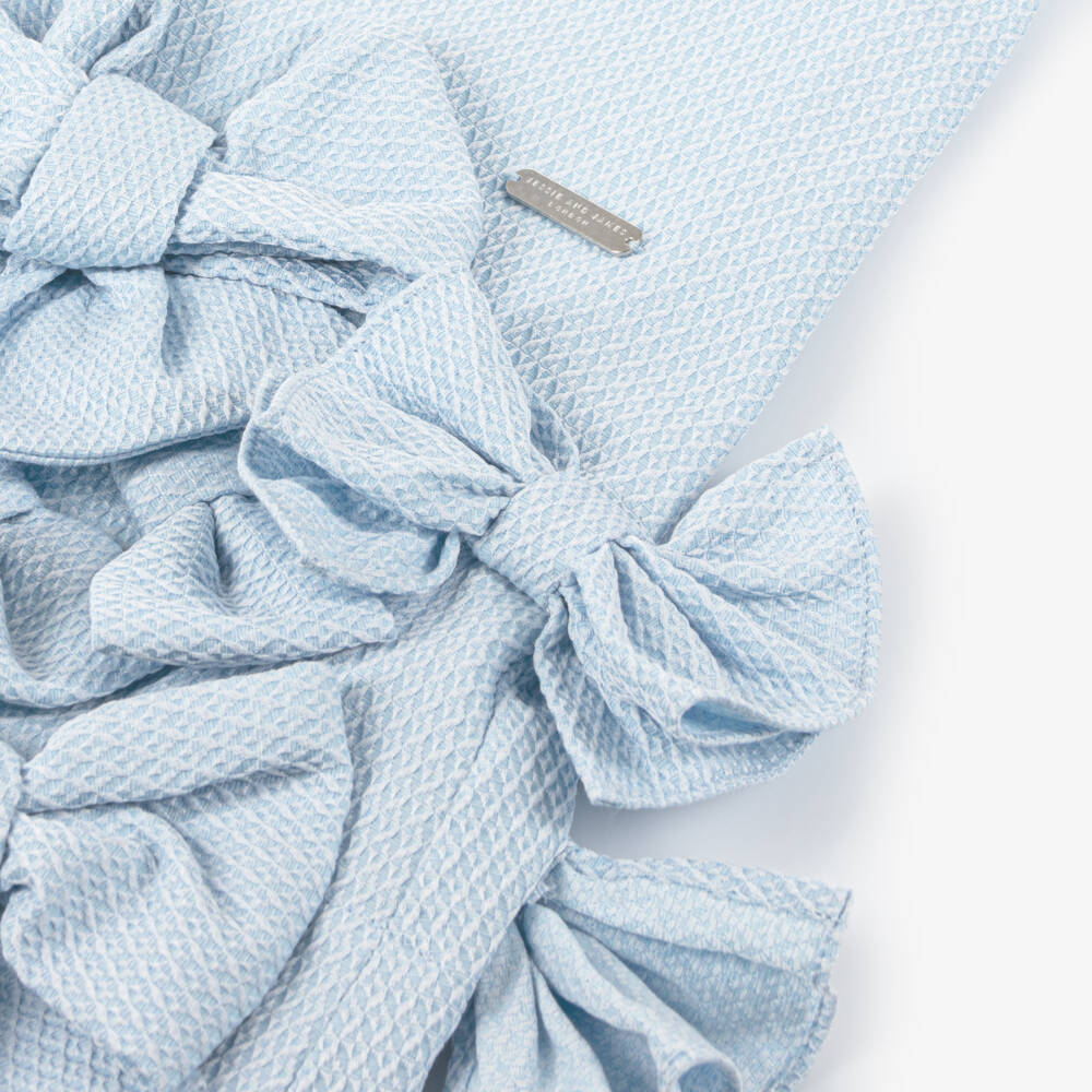 Jessie and James London-Girls A-Line Dress with Blue Bows | Childrensalon Outlet