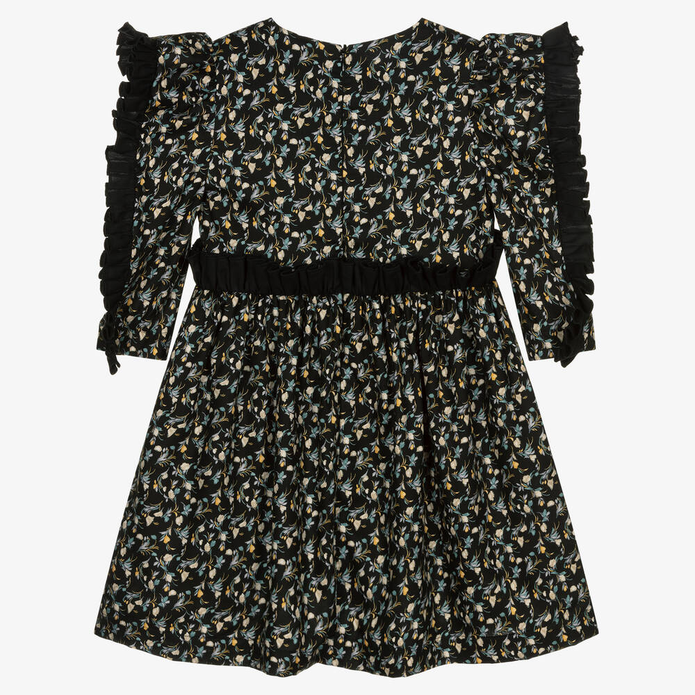 Jessie and James London-Girls Black Floral Dress | Childrensalon Outlet