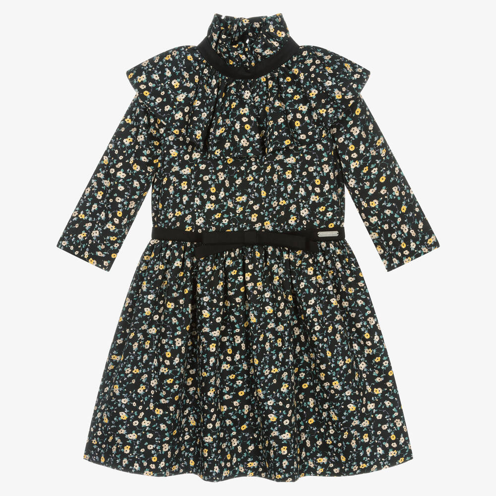 Jessie and James London - Girls Black Floral Dress | Childrensalon